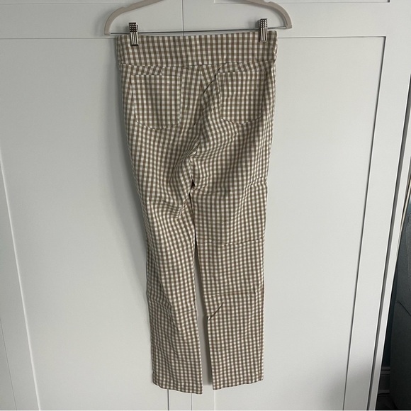 🥒 J. McLaughlin Masie Gingham Print Tapered Leg Slim Pull-On Trouser Pants 6 - Picture 3 of 9